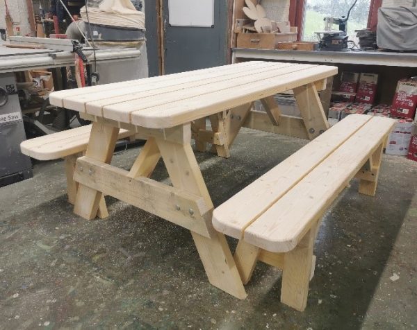Picnic Table with Separate Benches